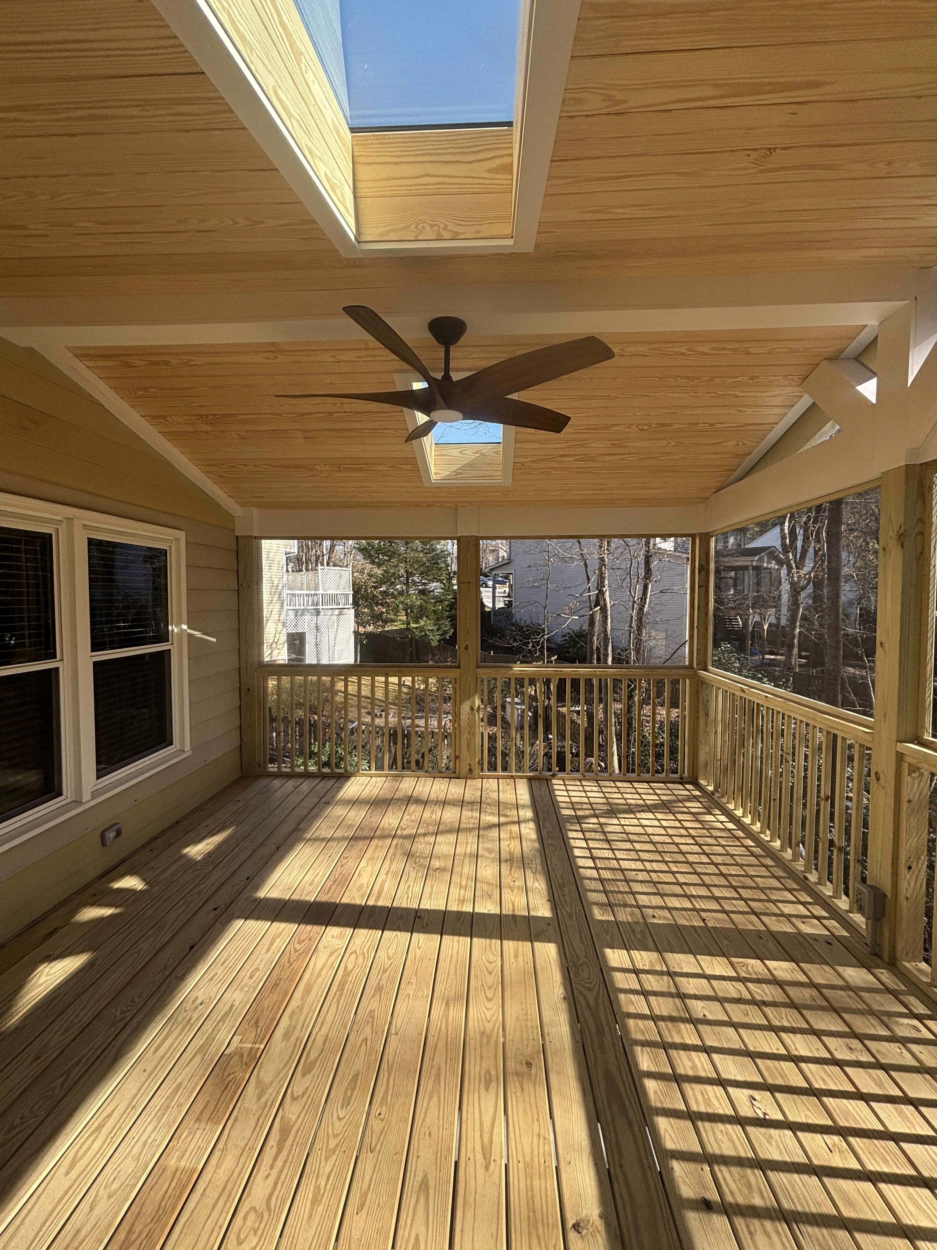 Covered Indoor Patio with Vaulted Ceiling